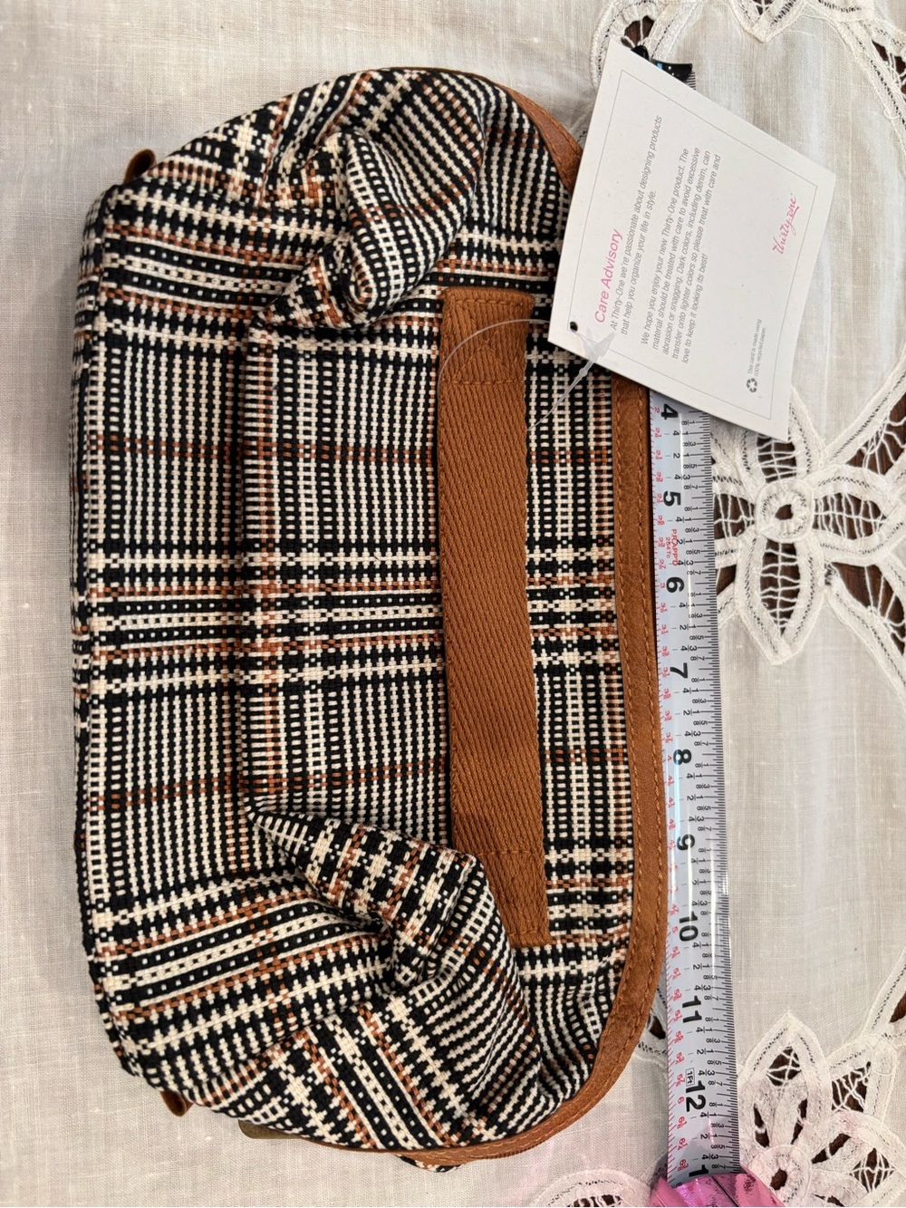 thirty-one Plaid Expandable Travel Case with Brown Trim